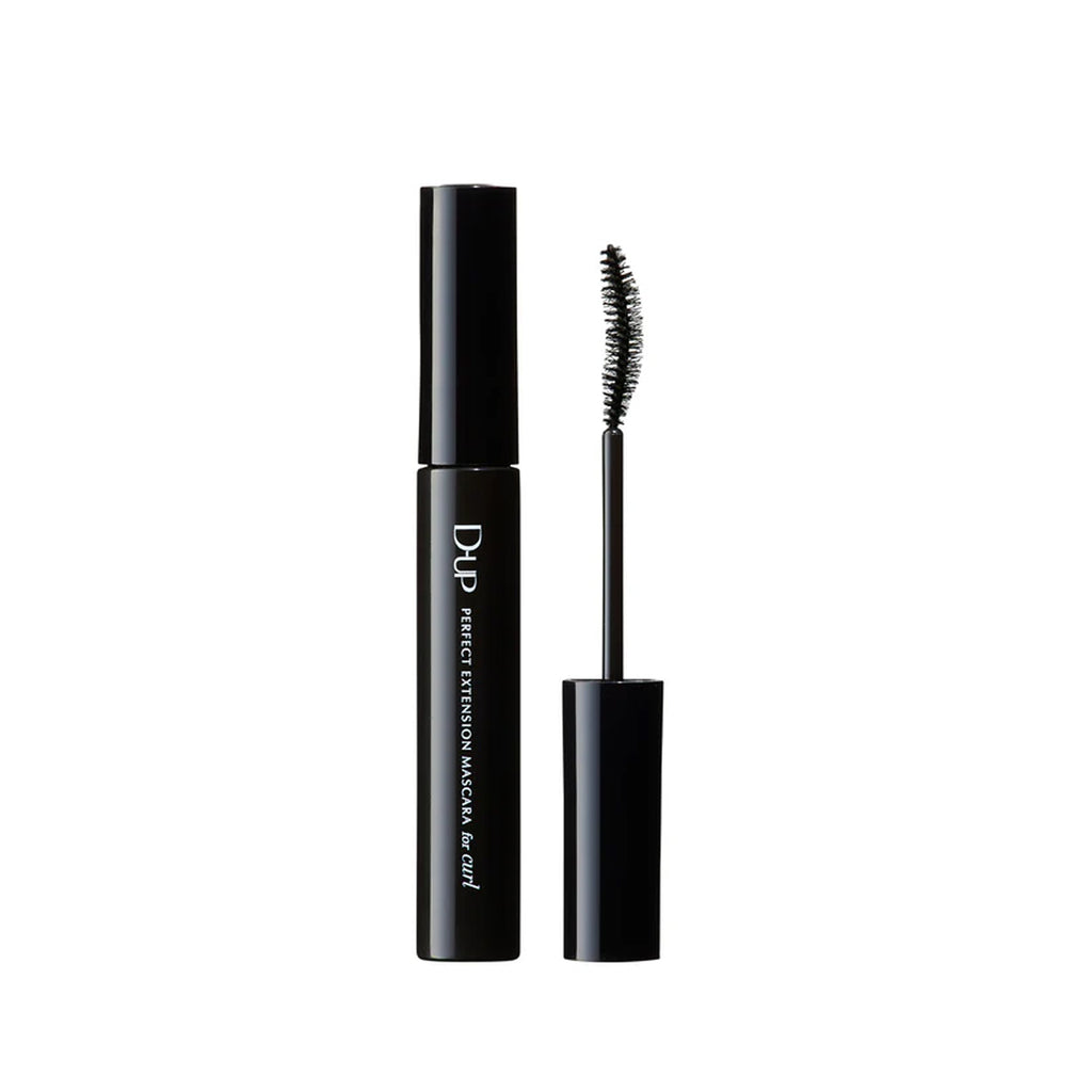 Black mascara with brush on a white background