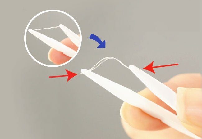 Set tape strip on V-stick