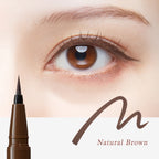 Eyeliner pen with an eye close-up and 'Natural Brown' text.